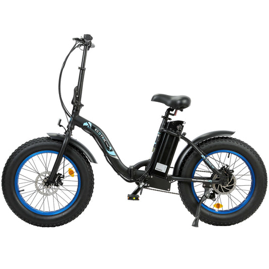 UL Certified-Ecotric 20inch black Portable and folding fat bike model Dolphin